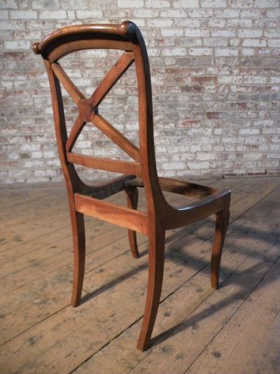 Set of Six Small 19th century Charles X Side Chairs
