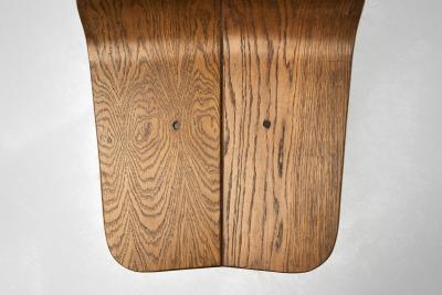 Set of Six Solid Oak Brutalist Dining Chairs Europe 1950s