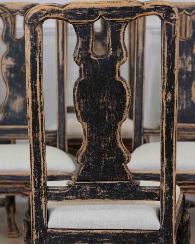 Set of Six Swedish Baroque Chairs Circa 1750
