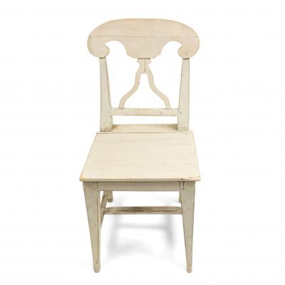 Set of Six Swedish Gustavian White Side Chairs