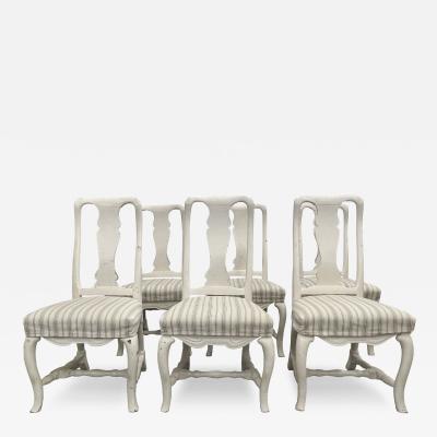 Set of Six Swedish Rococo Dining Chairs