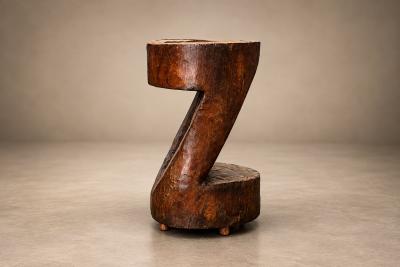 Set of Six Totemic Sculptural Stools in Hand Carved Wood Brazil Lot 982 983