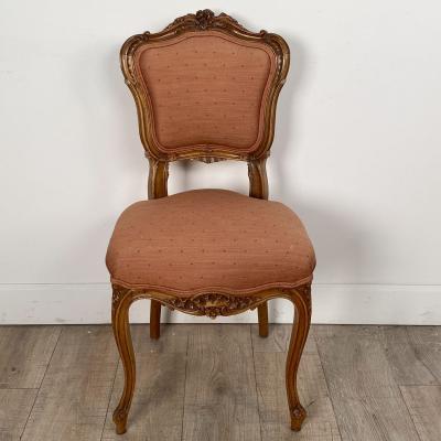 Set of Six Victorian Side Chairs Made of Walnut in the French Taste