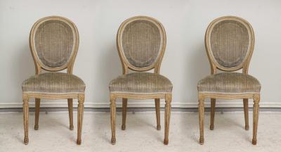 Set of Six Vintage Louis XVI Style Painted Dining Room Chairs