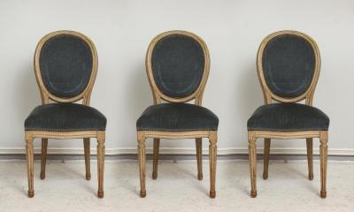 Set of Six Vintage Louis XVI Style Painted Dining Room Chairs