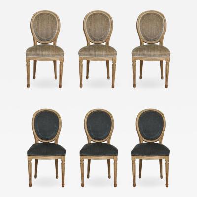 Set of Six Vintage Louis XVI Style Painted Dining Room Chairs