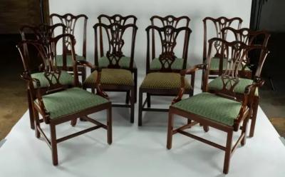 Set of Ten 18th Century Mahogany Dining Chairs