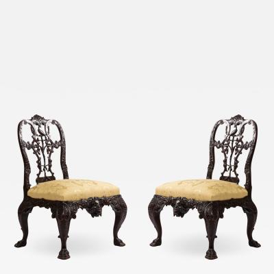 Set of Ten English Chippendale Mahogany Ribbon Chair