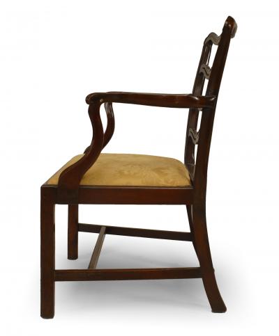 Set of Ten English Georgian Gold Damask Chairs