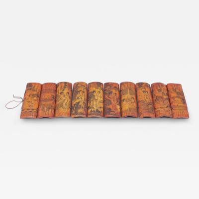 Set of Ten Erotic Bone Etchings