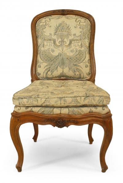 Set of Ten French Louis XV Walnut Side Chairs
