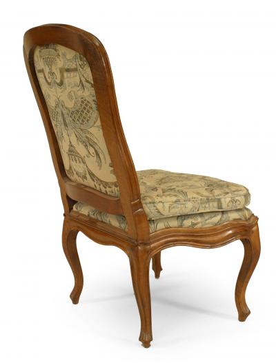 Set of Ten French Louis XV Walnut Side Chairs