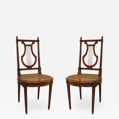 Set of Ten French Louis XVI Lyre Side Chair