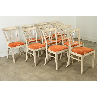 Set of Ten French Vintage Bistro Chairs
