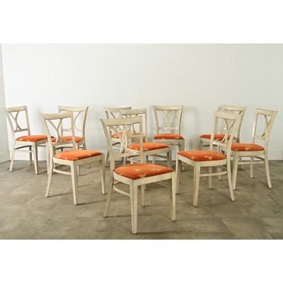 Set of Ten French Vintage Bistro Chairs
