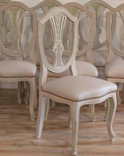 Set of Ten Louis XV Louis XVI Transition Style Chairs France 20th Century
