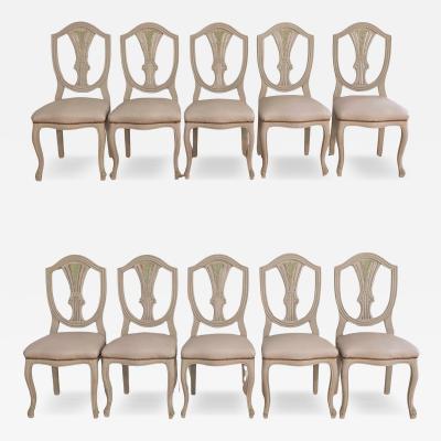 Set of Ten Louis XV Louis XVI Transition Style Chairs France 20th Century