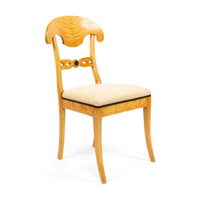 Set of Ten Swedish Biedermeier Birch Dining Chairs