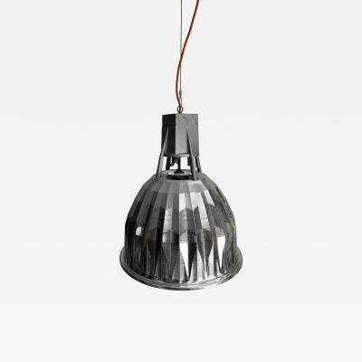 Set of Three 1960s French Mazda Industrial Pendant Lights with Diamond Diffusers