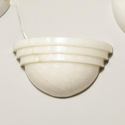 Set of Three Art Deco Skyscraper Style Alabaster Sconces