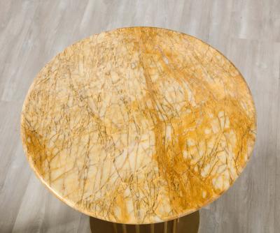 Set of Three Brass and Marble Contemporary Side Tables