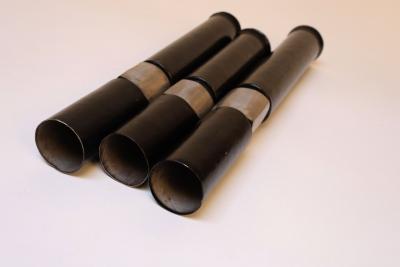 Set of Three Brutalist Blackened Copper Candle Holders by Thomas Roy Markusen