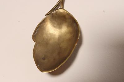 Set of Three Brutalist Brass Decorative Serving Pieces Ladle Spoon and Fork