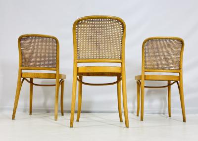 Set of Three Cane Bentwood Side Chairs by Loewenstein Oggo USA 1960s