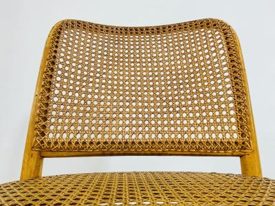 Set of Three Cane Bentwood Side Chairs by Loewenstein Oggo USA 1960s