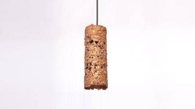 Set of Three Copper Brutalist Pendant Lamps