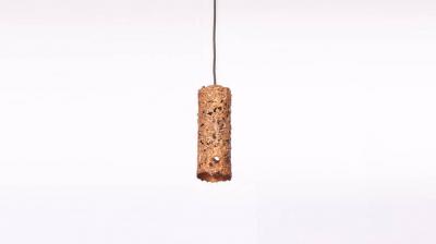 Set of Three Copper Brutalist Pendant Lamps