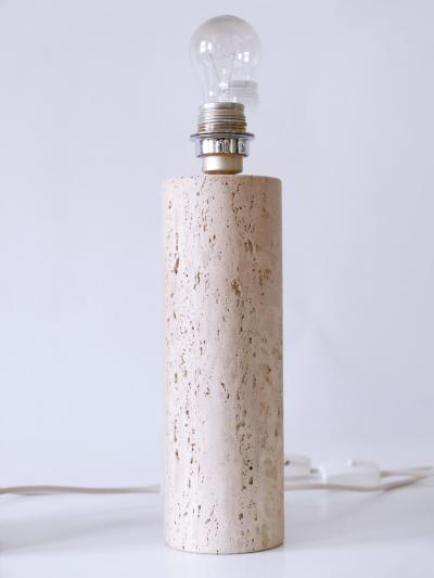 Set of Three Elegant Mid Century Modern Travertine Table Lamps Italy 1960s