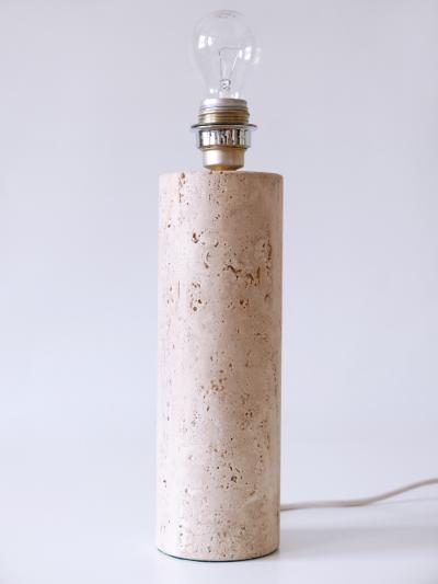 Set of Three Elegant Mid Century Modern Travertine Table Lamps Italy 1960s