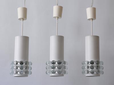 Set of Three Exceptional Mid Century Modern Pendant Lamps Germany 1960s