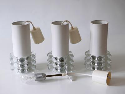 Set of Three Exceptional Mid Century Modern Pendant Lamps Germany 1960s