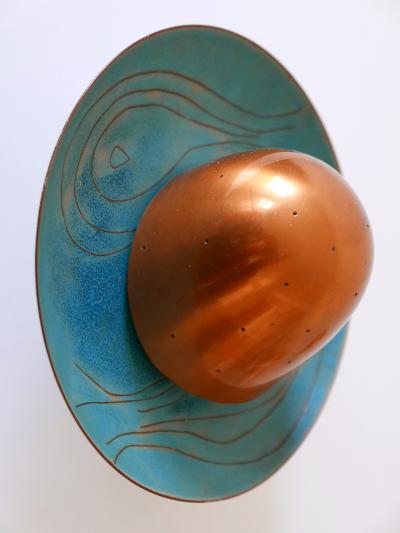 Set of Three Exceptional Mid Century Modern Scandinavian Copper Sconces 1960s