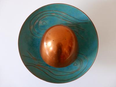 Set of Three Exceptional Mid Century Modern Scandinavian Copper Sconces 1960s