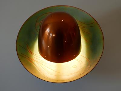 Set of Three Exceptional Mid Century Modern Scandinavian Copper Sconces 1960s