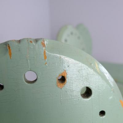 Set of Three Folk Tyrolean Style Chairs in Mind Green Finland c Early 1900s