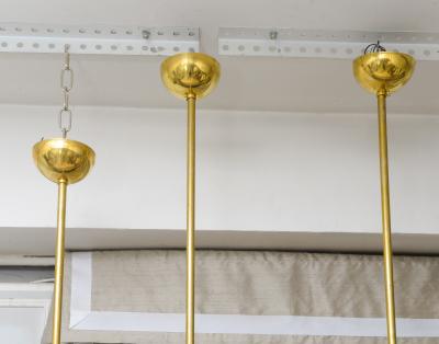 Set of Three Hand crafted Murano Amber Hanging Fixtures