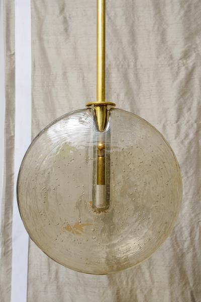 Set of Three Hand crafted Murano Amber Hanging Fixtures