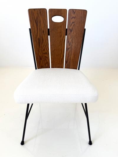Set of Three Iron and Oak Side Chairs by Richard McCarthy