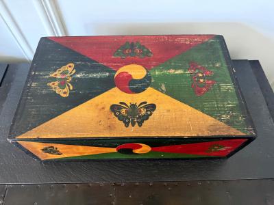 Set of Three Korean Stackable Sewing Box Covered in Hanji Paper
