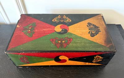 Set of Three Korean Stackable Sewing Box Covered in Hanji Paper