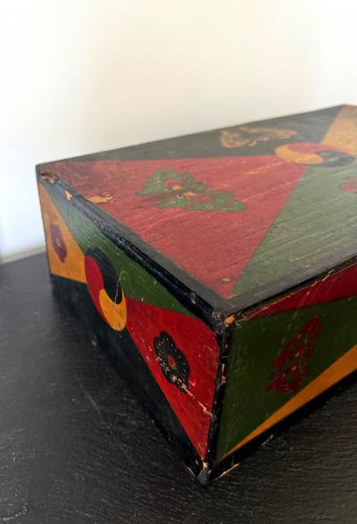 Set of Three Korean Stackable Sewing Box Covered in Hanji Paper