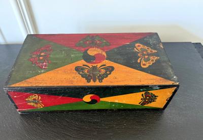 Set of Three Korean Stackable Sewing Box Covered in Hanji Paper