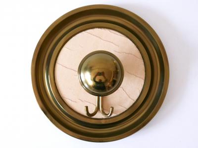 Set of Three Large Mid Century Modern Brass Coat Hooks or Wall Wardrobes 1960s