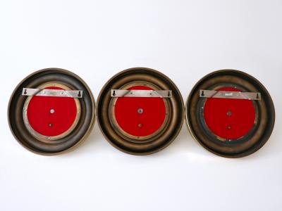 Set of Three Large Mid Century Modern Brass Coat Hooks or Wall Wardrobes 1960s