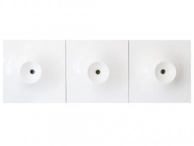 Set of Three Large Mid Century Modern Fiberglass Sconces or Wall Lamps 1970s