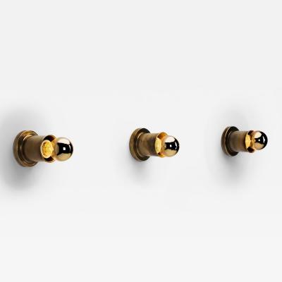 Set of Three Mid Century Brass Wall Fixtures Europe 1960s